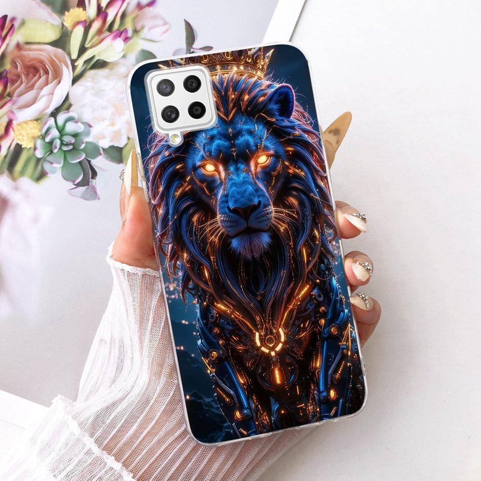 For Samsung Galaxy A22 4G A225F / A22 5G A226B Cool Dragon Tiger Pattern Phone Case For Samsung A22 Soft Silicone TPU Bumpers