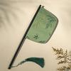 Long Handle Chinese Style Fan Exquisite Decorative Fan Home Decoration Hand Held Fans  Summer