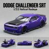1/32 Dodge Challenger SRT Hellcat Toy Car for Children Super Sport Model Diecast Vehicle Miniature Sound & Light Collection Gift