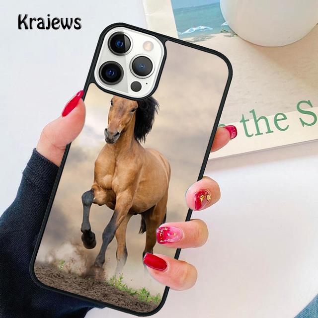 Brown Paint Horse Stallion soft Phone Case Cover For iPhone 17 Air 16 15 14 plus 12 13 pro max coque Fundas