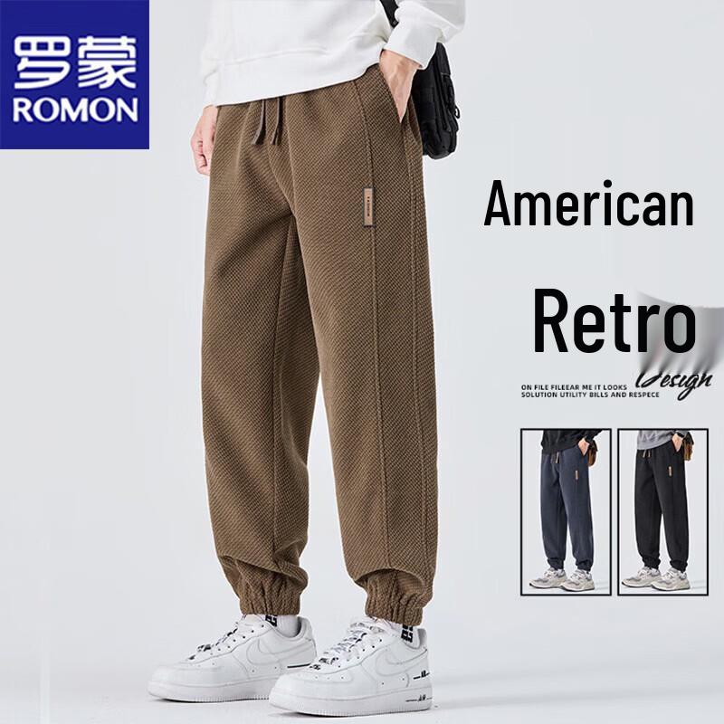 ROMON Men s Fleece-Lined Elastic Jogger Pants 3XL хаки