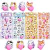 SztukaNana Finish X Double Stickers Soothing Animal Aurora Cute Decorative Stress Squeeze Stickers Set Animal Glossy Heart 3D 4-Piece Set, Puffy,