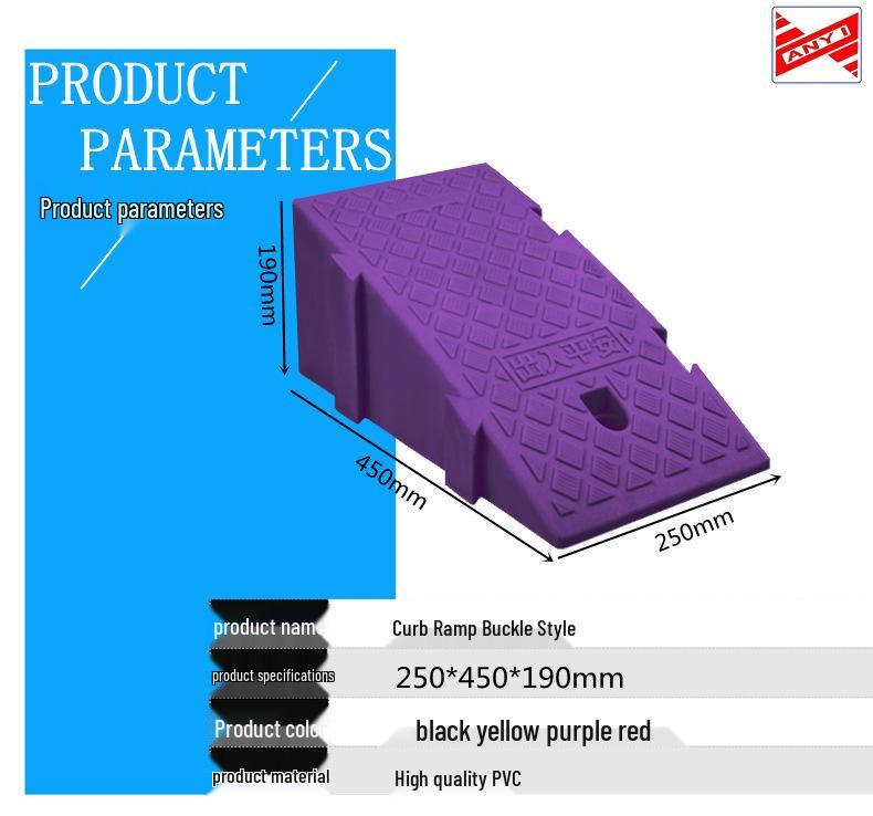 Portable Plastic Triangular Curb Ramp for Cars and Homes