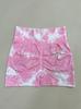 Seamless High-Waist Tie-Dye Peach Lift Yoga Shorts