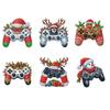 6pcs 2D Flat Xmas DIY Soft Magnetic Stickers Round Diamond Crystal Refrigerator Magnet Special Shape for Home Kitchen Decoration