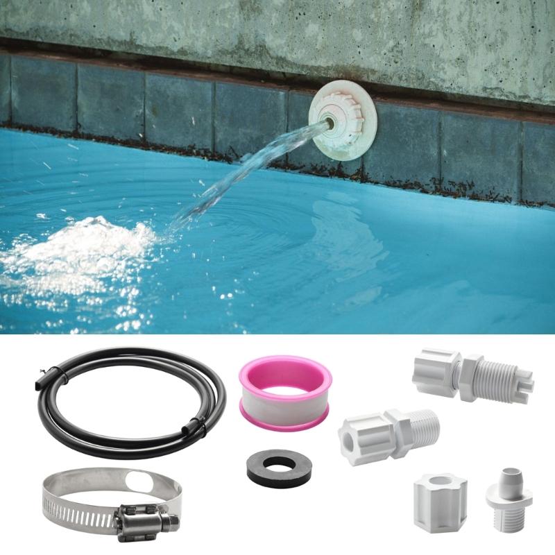 Plastic and Metal Pool Connector Set Pool Pipe Adapter Set Leakproof Pool Seals Suitable for CLX220 Swimming Pools