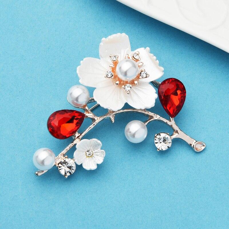 Blucome Shell Plum Blossom Blume Broschen Für Frauen Hochzeit Büro Brosche Pins Neue Jahr Schmuck Geschenke