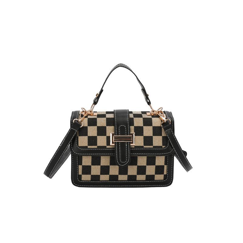 Retro Plaid Small Square Bag, Fashionable, Casual, Versatile, Simple, Women's Shoulder Bag, Niche Handbag, Crossbody Bag