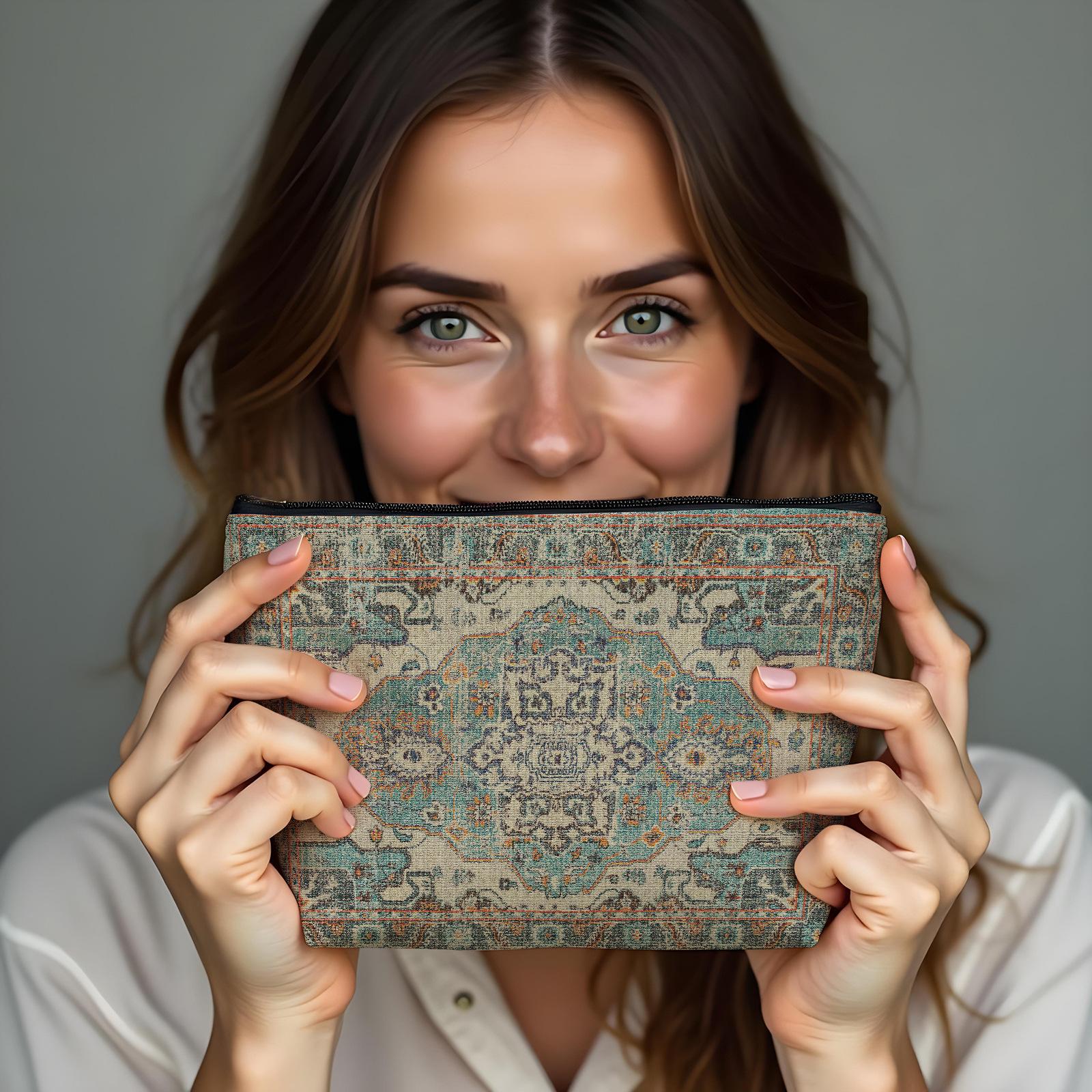 

New Creative Pattern Zipper Storage Bag Printed Fine Hemp Cloth Bag Women s Multi Functional Makeup Bag Waterproof polyester