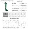 Mode Klassische Western Cowboy Stiefel für Damen Kniehohe Stiefel Bestickt Spitz Zehenbereich Klobiger Absatz Schuhe Frau Wintermode Grüner Stiefel