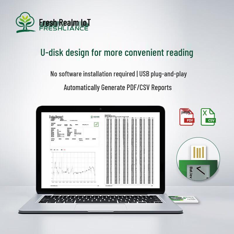 

Fresh Tag 1D Disposable USB Temperature Data Logger