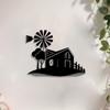 1pc Rustic Windmill Metal Wall Art, Weatherproof Iron Sculpture for Patio Garden Fence, New Year Easter Farmhouse Decor