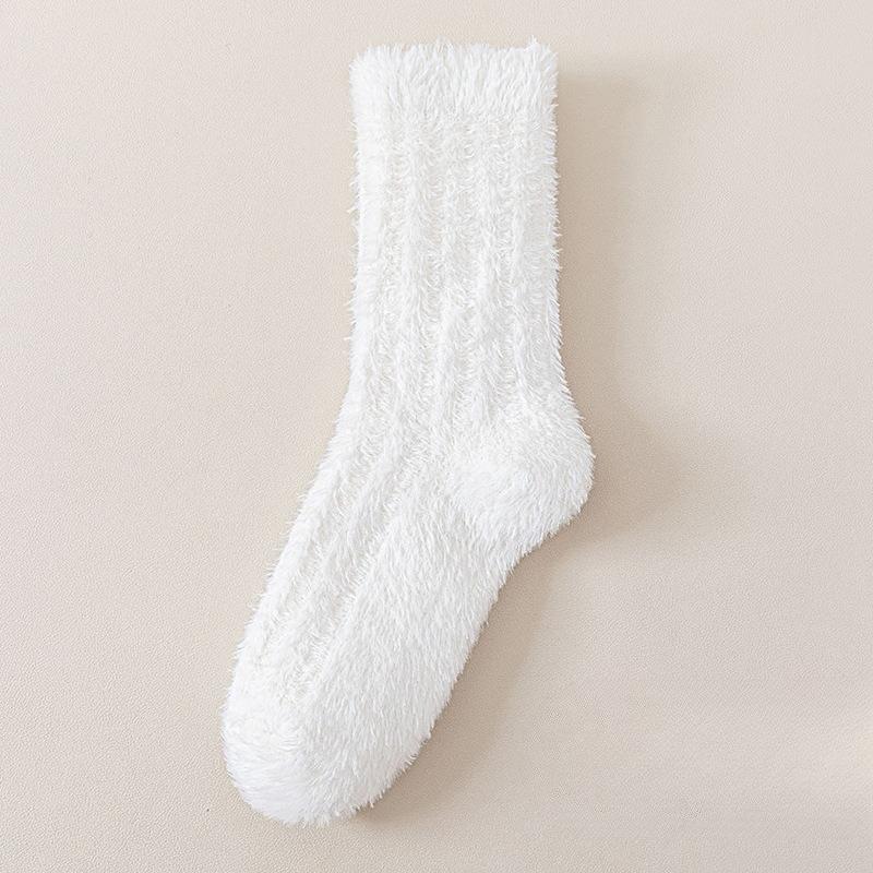 Soft Plush Socks - Winter Thickened and Padded To Keep Warm Mid-calf Socks That Don't Shed Fibers. Autumn and Winter Sleeping Floor Socks.