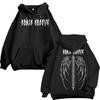 Y2K Vintage Streetwear Hoodie Women - Oversized Batwing Sleeve Print Pullover Gothic Minimalist Style