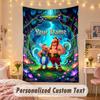 Custom Personalized Tapestry,Asterix & Obelix Print Custom Name Text Wall Art Hanging for Bedroom