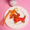 Leather Dachshund Chocolate Bag Accessories Pendant Key Chain Lanyard Creative Keychain