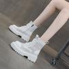 Fashion Boots 2025 Summer Leather Punched Short Tube Workwear Boots British Style Casual Fashion Versatile Women's Boots
