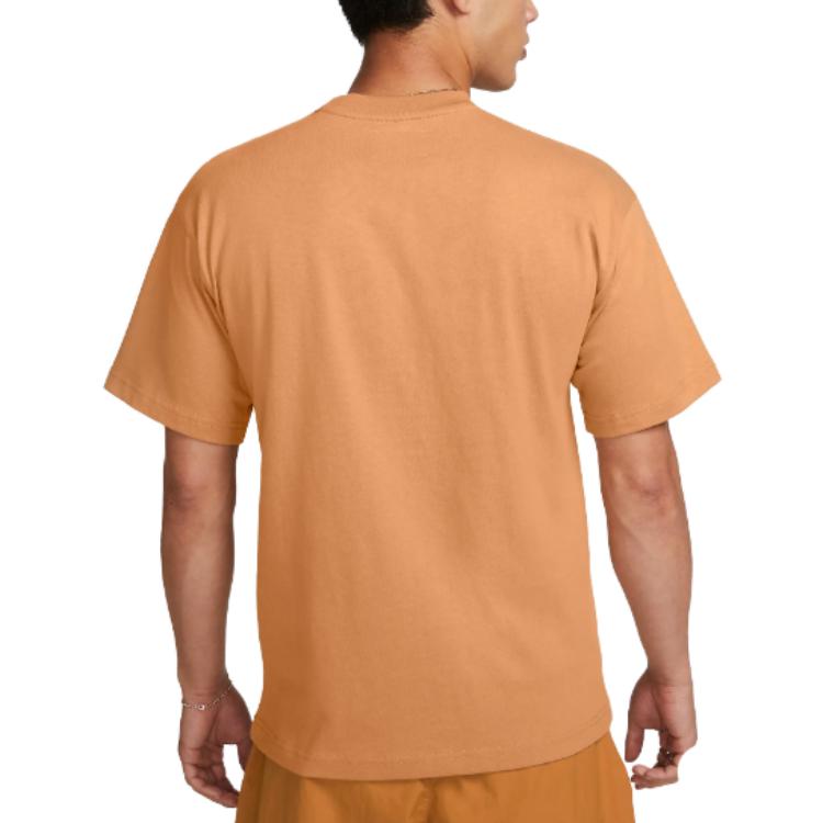 Nike Loose Letter Print Crew Neck Pullover Short Sleeve T-Shirt Men Tops Brown FN4255-200