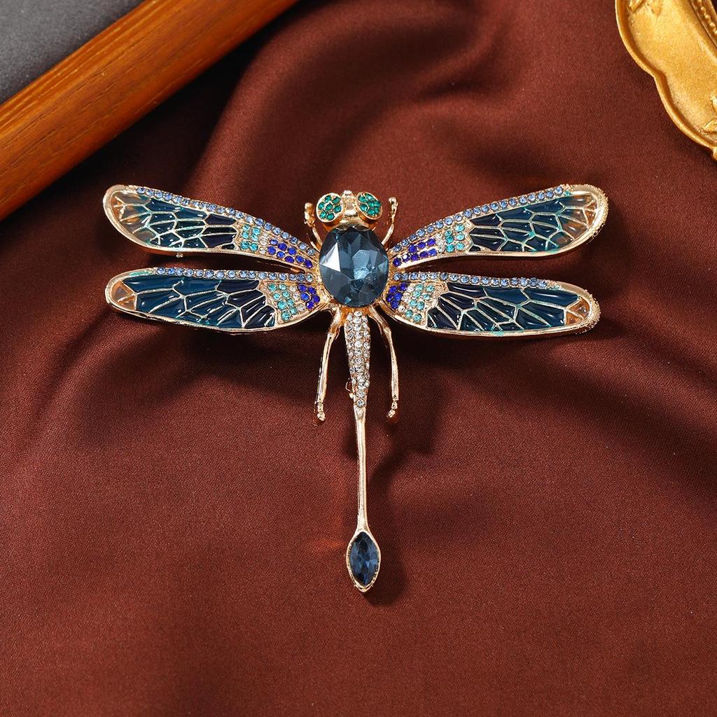 Exquisite Rhinestone Dragonfly Brooch – Fashionable Shawl Corsage Accessory