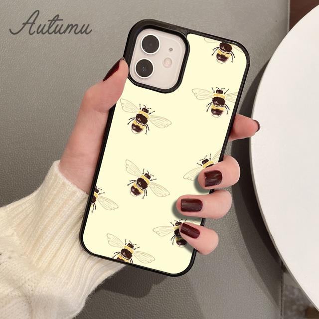 Bees Phone Case for iPhone 11 12 13 14 Pro Max Mini X XR XS SE 2020 5 6S 7 8 Plus Samsung Galaxy S21 S22 Cover Shell