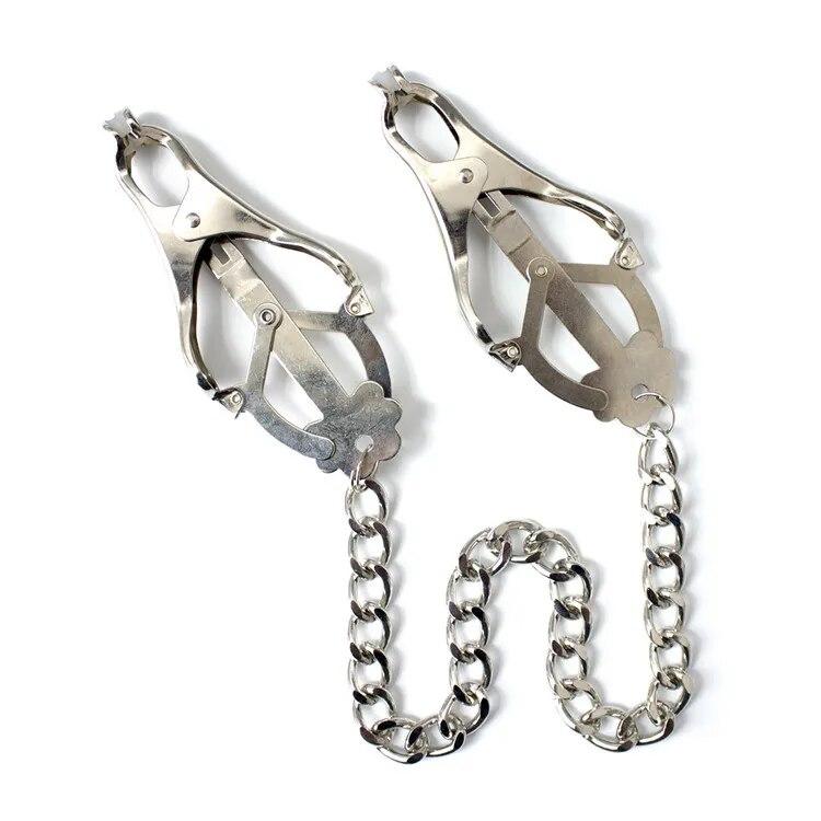 Silver/Black Metal Nipple Clamps Massager Sex Toys For Woman Fetish BDSM Breast Nipple Clips Sex Products For Couples Adult Game