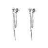 Charm Long Chain Tassel Dangle Earrings for Women Temperament Silver Color Stainless Steel Ear Line Jewelry Korea Fashion