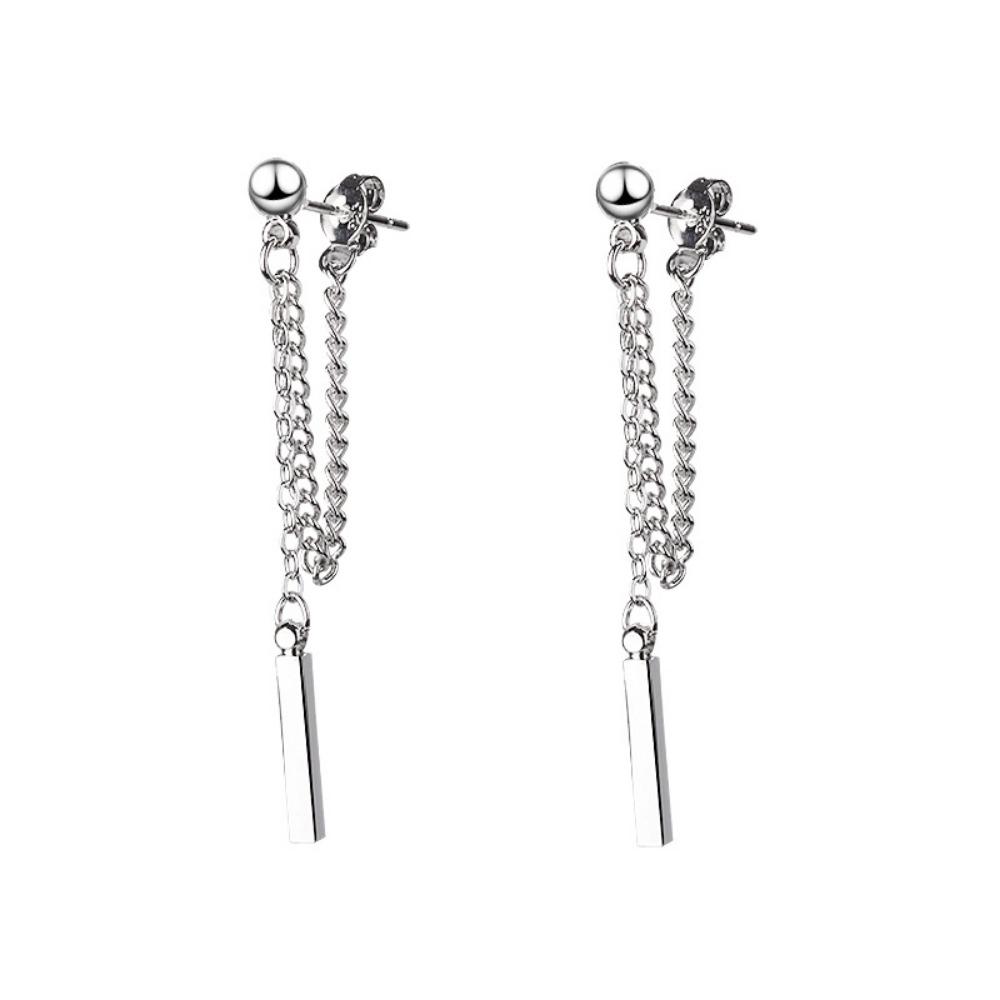 Charm Long Chain Tassel Dangle Earrings for Women Temperament Silver Color Stainless Steel Ear Line Jewelry Korea Fashion