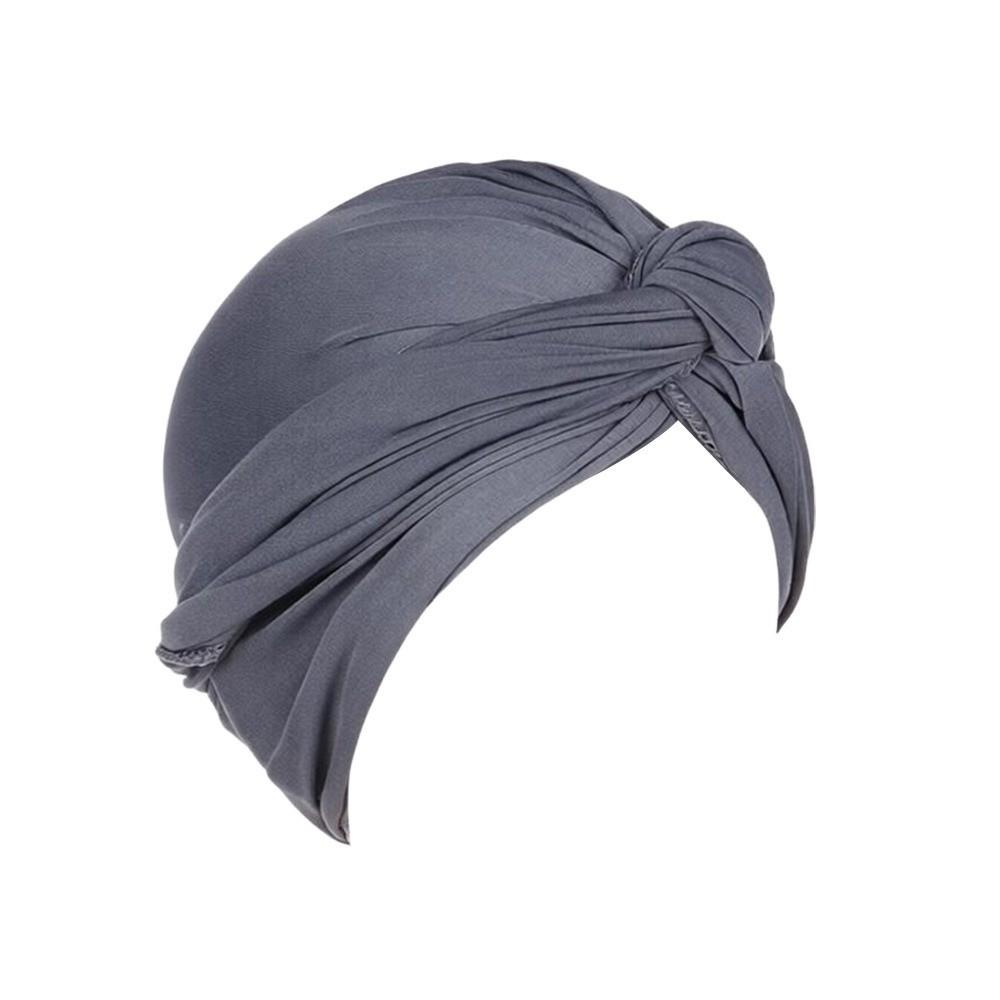 Fashion Vintage Hijab Caps Elastic Soft Polyester Twist Knot Turban Hat Breathable Wrap Style Cancer Chemo Hat Hair Loss