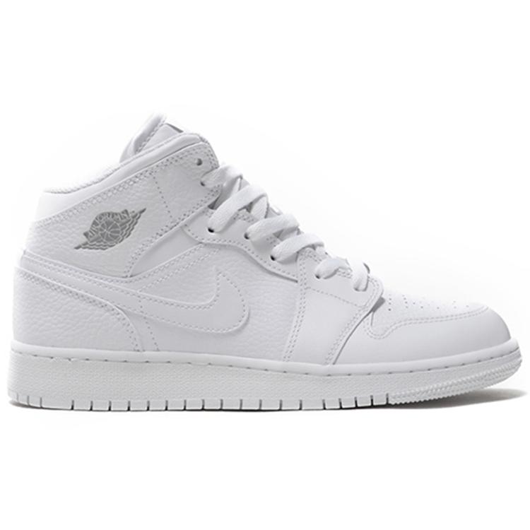 New Jordan 1 Mid White Pure Platinum 2018 GS 554725-109