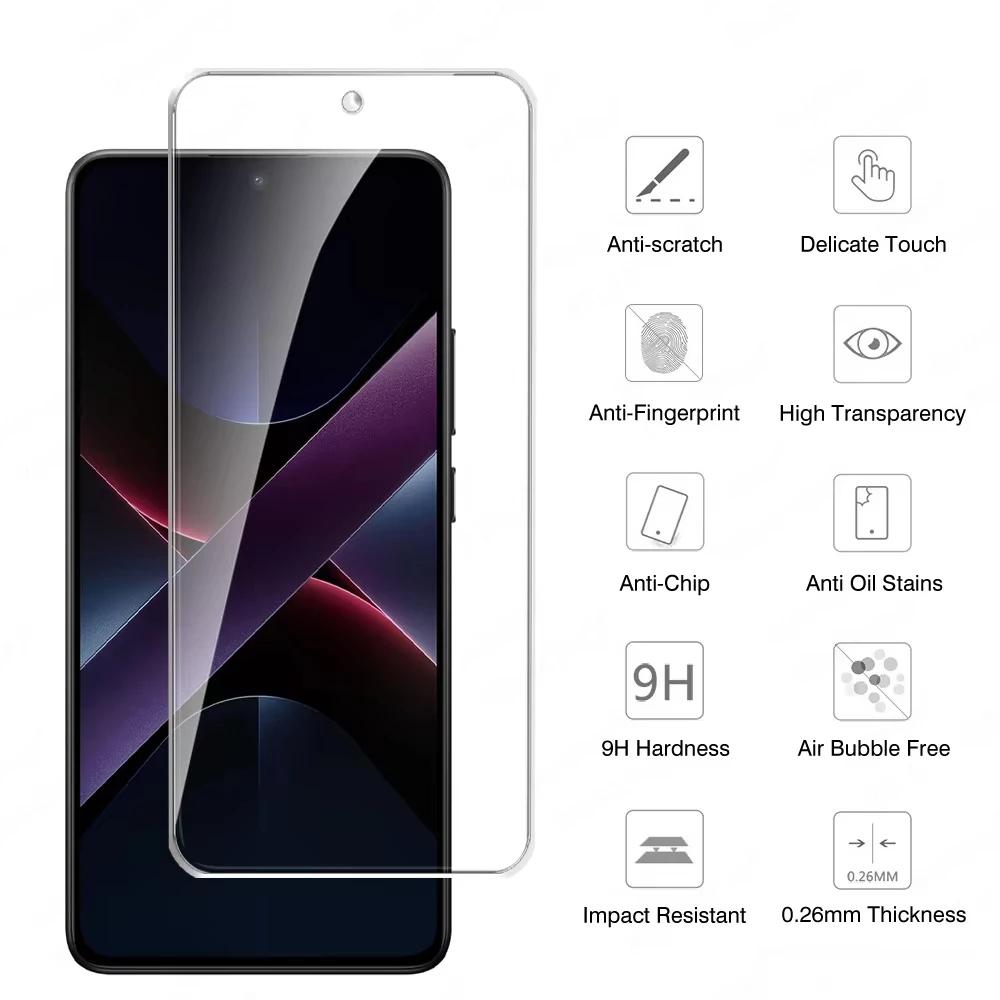 5 peças de Vidro Temperado HD Para Xiaomi Poco X7 Pro Protetor de Tela Poco X7 Pro Global Cristal PocoX7Pro X7Pro 5G Película Protetora