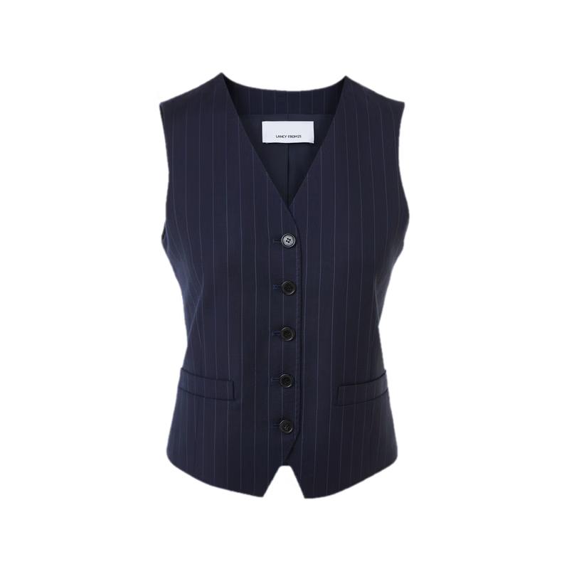 Langzi Women s V-Neck Striped Business Vest L