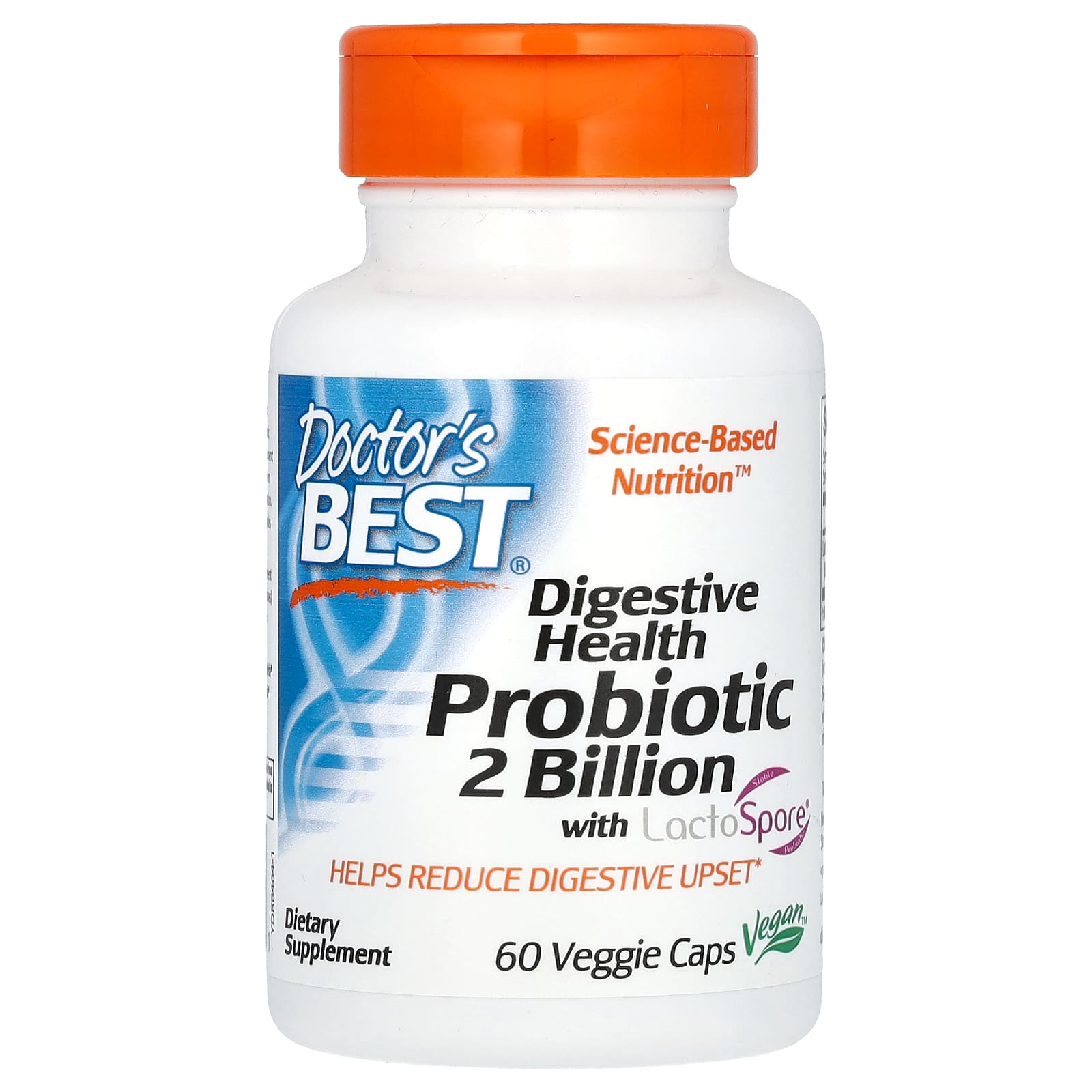 

Doctor S Best, Digestive Health, 2 Billion Probiotics with Lactospores, 2 Billion, 60 Veggie Caps
