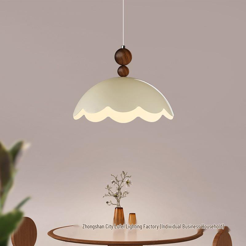 French Cream Retro Eggshell Pendant Light for Bedroom & Dining Room
