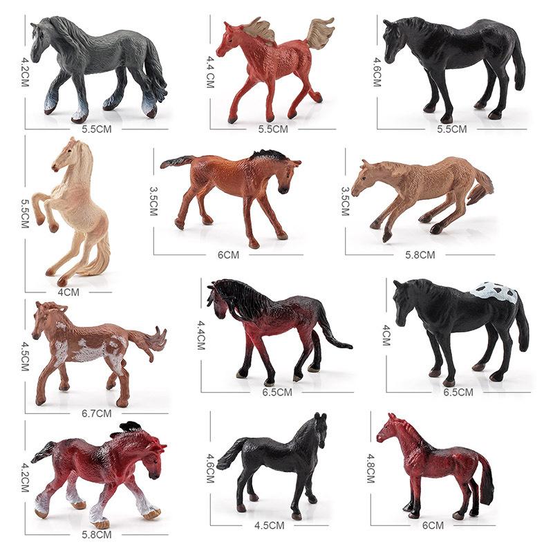 Simulation Animal Horse Model Series Mini Sharma Morgan Horse Hanover Horse Mini 12-Piece Animal Set