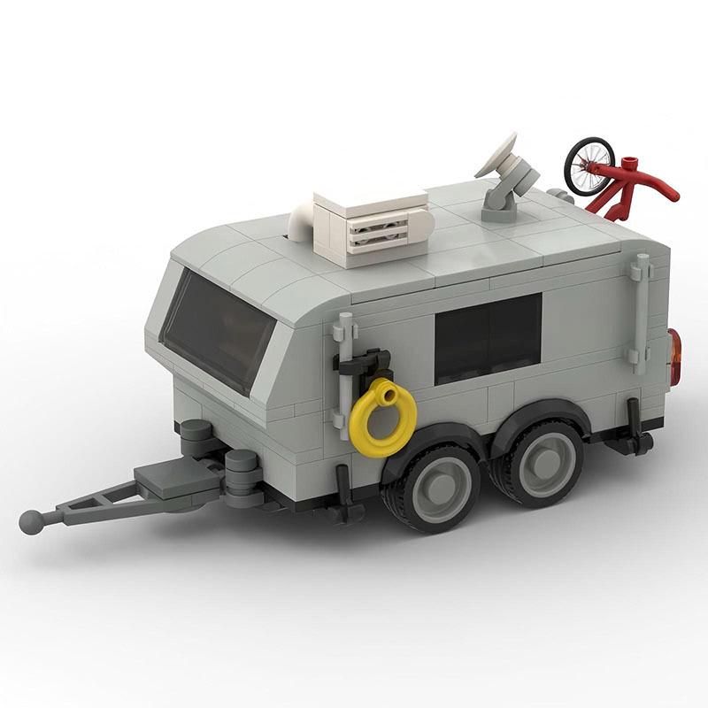 

LEGO-Compatible Land Rover Discovery Camper: Off-Road Vehicle Toy Model