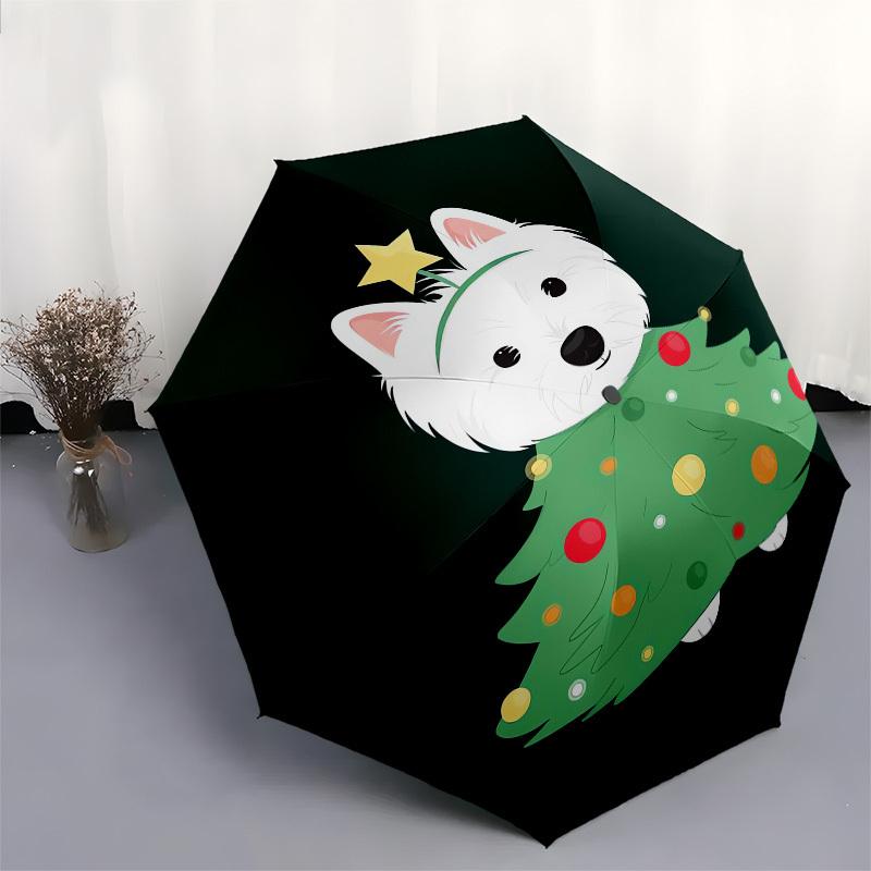 1pc Christmas Tree Dog Umbrella with Plastic Handle,Suitable for All Seasons UmbrellaPT565