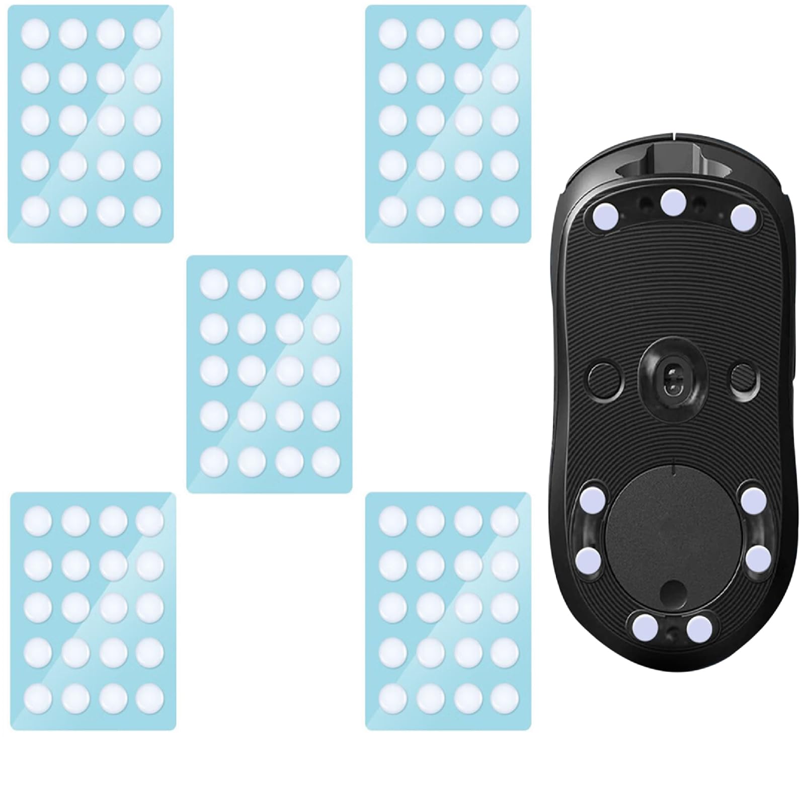 

aninako Universal Mouse Soles, 100 Pieces, 6mm, Round, White, for ICE Gaming Mice, Enhanced Slip, High Durability, Ultra-Low Friction, Universal