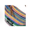 MIU MIU Embroidered Monogram Logo Crochet Leather Handle Shoulder Bag Tote Women's Rainbow Color