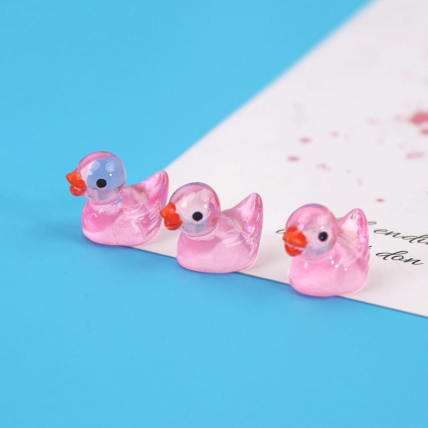 Bunte Leuchtende Gelbe Ente Harz Miniatur - Kreativer Cartoon Schmuck & Bastelzubehör
