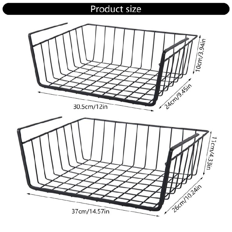 Slide In Baskets for Under Shelf Storage Multipurpose Hanging Storage Baskets For Under Cabinet Organization