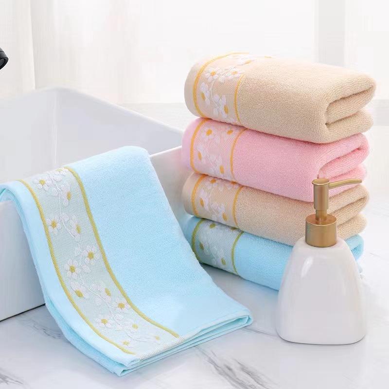 Pure Cotton Embroidered Jacquard Face Towel - Soft, Thick, Absorbent, Gift Box Included