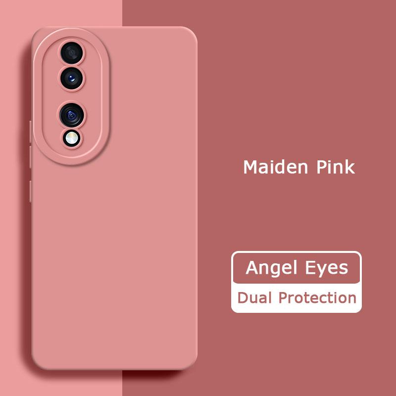 Angel Eyes Square Liquid Silicone Phone Case for Honor 70 Pro Plus 360 Protective Soft Shockproof Cover Honor70 70Pro Luxury Bag