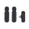 K61 Dual 2.4ghz Mini Lavalier Lapel Clip On Mic Wireless Microphone with Charging Case Smart Phone