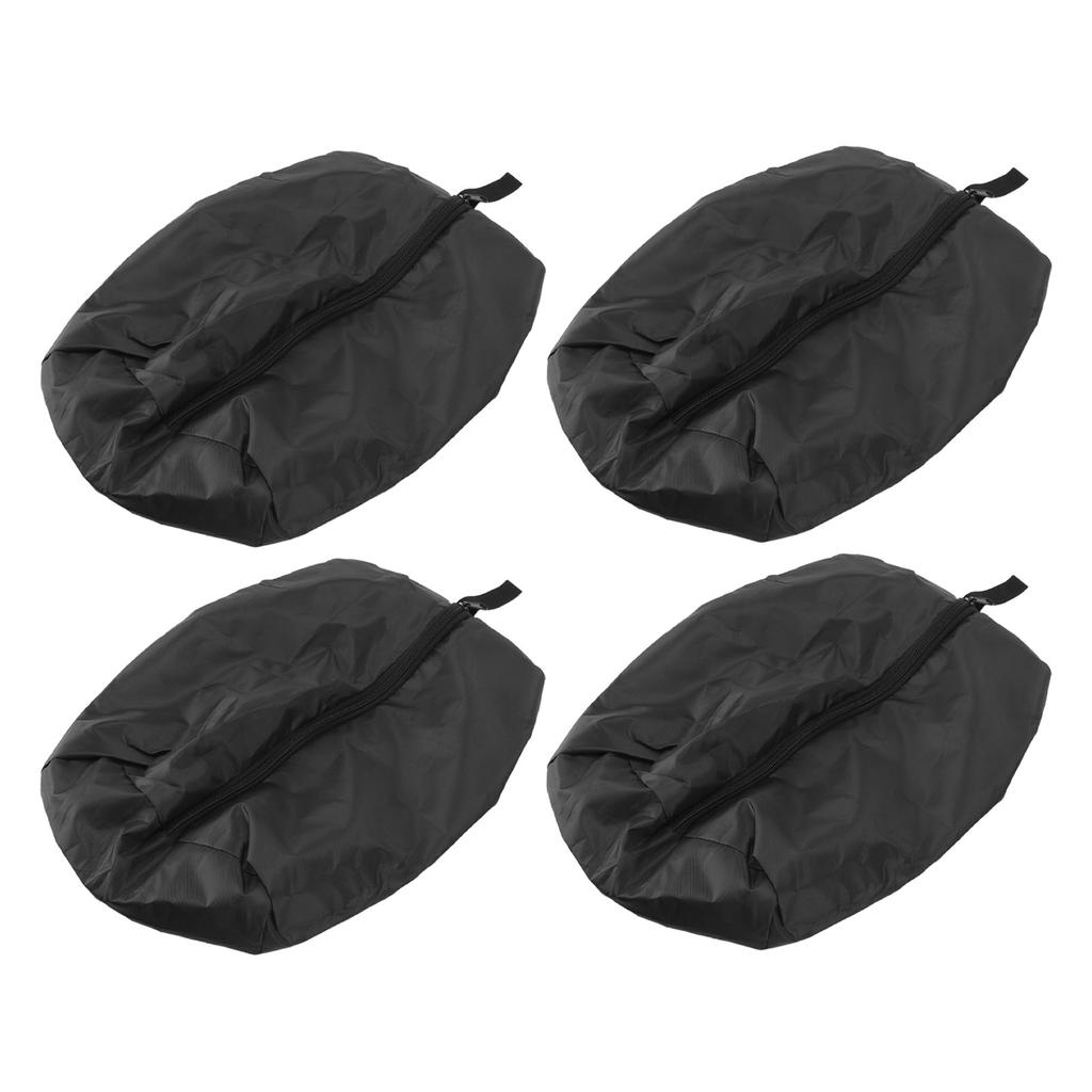 4PCS Travel Shoe Bags Large Capacity Waterproof Black Travel Clothes Storage Bag with Zipper for Home Travelling Gym