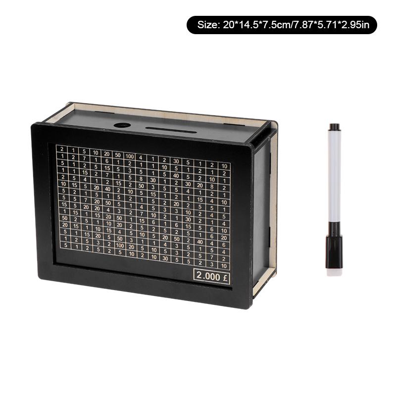 Svart gjenbrukbar sparegris med penger Målteller sparegris Gjør-det-selv-sparekassehåndverk Hjem for hjelper vanen med å spare