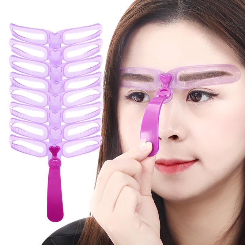 8pcs/set Eyebrow Stencils Shaping Grooming Eye Brow Model Template Eyebrows Styling Tool
