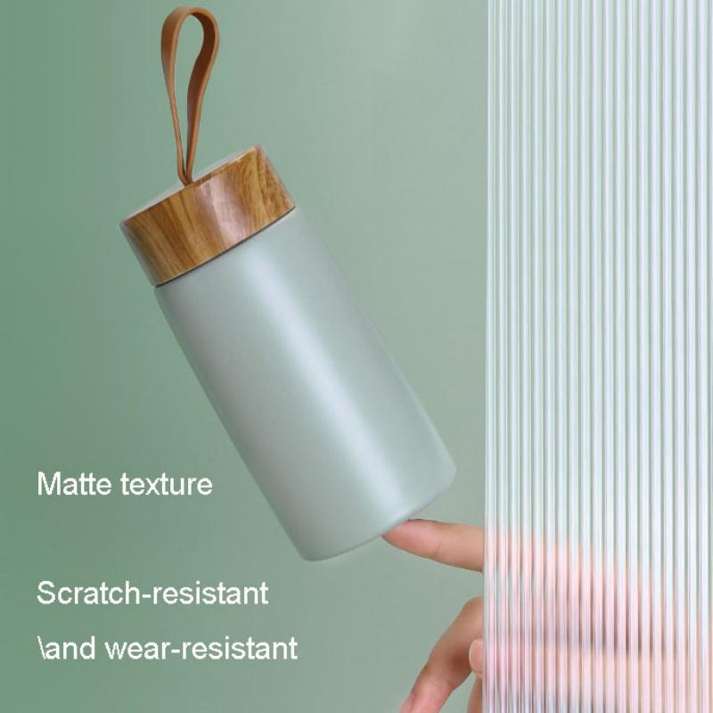 New Style Mini Thermos Cup Creative Wood Grain Cover Portable Vacuum Stainless Steel Water Cup Student High Value Pocket Cup