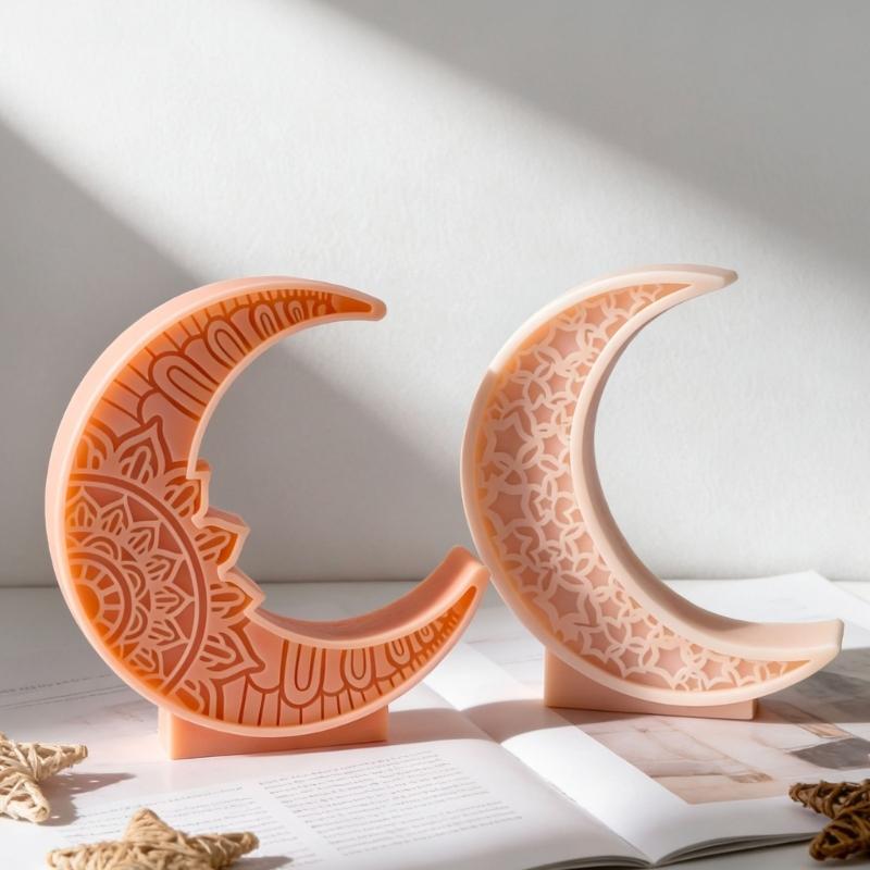 Flexible Sturdy Silicone Mould Fashion Accessory for Making Unique Moon Shaped Candle and Home Decorations