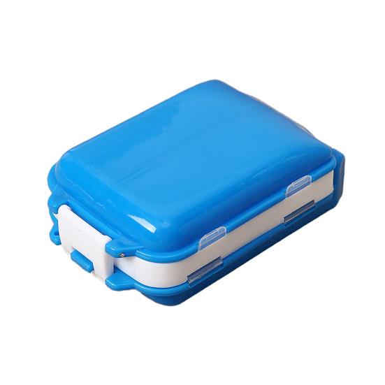 

Pill Box with 3-Layer Design Large Capacity Container with Strong Buckles Spill Proof Weekly Organizer for Travel синий