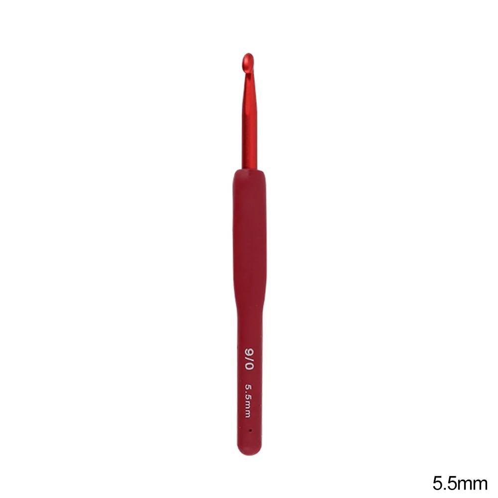 Simple Rubber Crochet Hooks Set Needle Handle Frosted Aluminum Handmade DIY Hook Head Crochet Sweater Weaving